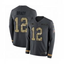 Mens Nike New England Patriots 12 Tom Brady Limited Black Salute to Service Therma Long Sleeve NFL Jersey Mens Nike New England Patriots 12 Tom Brady Limited Black Salute to Service Therma Long Sleeve NFL Jersey