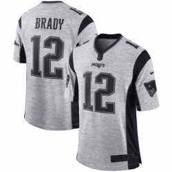 Mens Nike New England Patriots 12 Tom Brady Limited Gray Gridiron II NFL Jersey Mens Nike New England Patriots 12 Tom Brady Limited Gray Gridiron II NFL Jersey