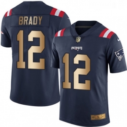 Mens Nike New England Patriots 12 Tom Brady Limited NavyGold Rush NFL Jersey Mens Nike New England Patriots 12 Tom Brady Limited NavyGold Rush NFL Jersey