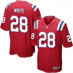 Mens Nike New England Patriots 28 James White Game Red Alternate NFL Jersey Mens Nike New England Patriots 28 James White Game Red Alternate NFL Jersey