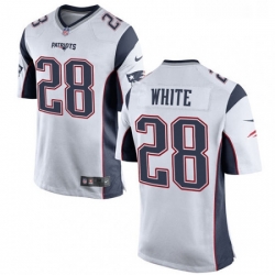 Mens Nike New England Patriots 28 James White Game White NFL Jersey Mens Nike New England Patriots 28 James White Game White NFL Jersey