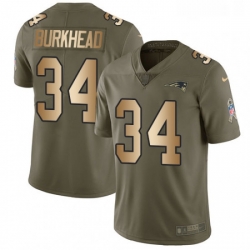 Mens Nike New England Patriots 34 Rex Burkhead Limited OliveGold 2017 Salute to Service NFL Jersey Mens Nike New England Patriots 34 Rex Burkhead Limited OliveGold 2017 Salute to Service NFL Jersey
