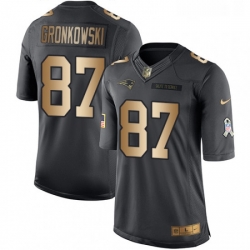 Mens Nike New England Patriots 87 Rob Gronkowski Limited BlackGold Salute to Service NFL Jersey Mens Nike New England Patriots 87 Rob Gronkowski Limited BlackGold Salute to Service NFL Jersey