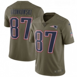 Mens Nike New England Patriots 87 Rob Gronkowski Limited Olive 2017 Salute to Service NFL Jersey Mens Nike New England Patriots 87 Rob Gronkowski Limited Olive 2017 Salute to Service NFL Jersey