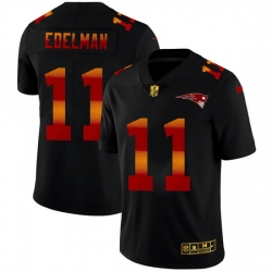 New England Patriots 11 Julian Edelman Men Black Nike Red Orange Stripe Vapor Limited NFL Jersey New England Patriots 11 Julian Edelman Men Black Nike Red Orange Stripe Vapor Limited NFL Jersey