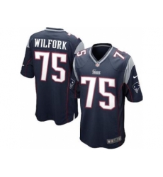 Nike New England Patriots 75 Vince Wilfork Blue Game NFL Jersey