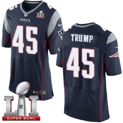 Nike Patriots #45 Donald Trump Navy Blue Team Color Super Bowl LI 51 Mens Stitched NFL Elite Jersey Nike Patriots #45 Donald Trump Navy Blue Team Color Super Bowl LI 51 Mens Stitched NFL Elite Jersey
