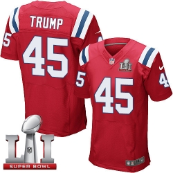 Nike Patriots #45 Donald Trump Red Alternate Super Bowl LI 51 Mens Stitched NFL Elite Jersey Nike Patriots #45 Donald Trump Red Alternate Super Bowl LI 51 Mens Stitched NFL Elite Jersey