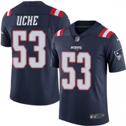 Nike Patriots 53 Josh Uche Navy Blue Men Stitched NFL Limited Rush Jersey Nike Patriots 53 Josh Uche Navy Blue Men Stitched NFL Limited Rush Jersey