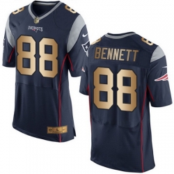 Nike Patriots #88 Martellus Bennett Navy Blue Team Color Mens Stitched NFL New Elite Gold Jersey Nike Patriots #88 Martellus Bennett Navy Blue Team Color Mens Stitched NFL New Elite Gold Jersey