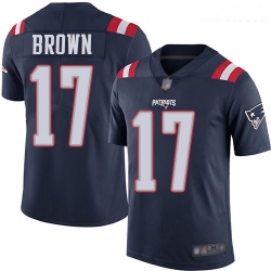 Patriots 17 Antonio Brown Navy Blue Men Stitched Football Limited Rush Jersey Patriots 17 Antonio Brown Navy Blue Men Stitched Football Limited Rush Jersey