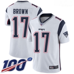 Patriots 17 Antonio Brown White Men Stitched Football 100th Season Vapor Limited Jersey Patriots 17 Antonio Brown White Men Stitched Football 100th Season Vapor Limited Jersey