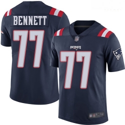 Patriots 77 Michael Bennett Navy Blue Men Stitched Football Limited Rush Jersey Patriots 77 Michael Bennett Navy Blue Men Stitched Football Limited Rush Jersey