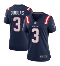 Women New England Patriots 3 Demario Douglas Navy 2025 Stitched Game Jersey  Women New England Patriots 3 Demario Douglas Navy 2025 Stitched Game Jersey