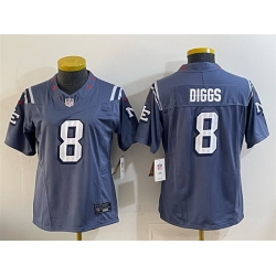 Women New England Patriots 8 Stefon Diggs 2025  Rivalries Stitched Football Jersey 