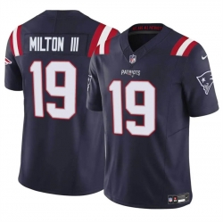 Youth New England Patriots 19 Joe Milton III Navy 2024 F U S E Vapor Limited Stitched Football Jersey