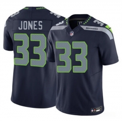 Men Seattle Seahawks  33 Velus Jones Navy 2026 F U S E  Vapor Untouchable Limited Stitched Football Jersey