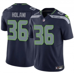 Men Seattle Seahawks 36 George Holani Navy F U S E Vapor Limited Stitched Football Jersey