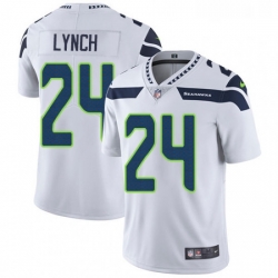 Mens Nike Seattle Seahawks 24 Marshawn Lynch White Vapor Untouchable Limited Player NFL Jersey