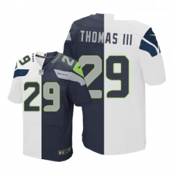 Mens Nike Seattle Seahawks 29 Earl Thomas III Elite NavyWhite Split Fashion NFL Jersey