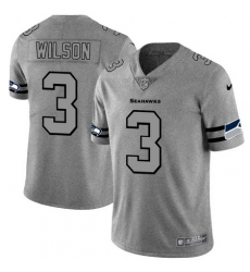 Nike Seahawks 3 Russell Wilson 2019 Gray Gridiron Gray Vapor Untouchable Limited Jersey