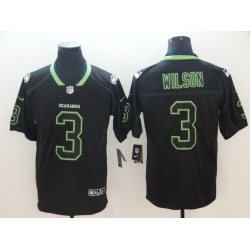 Nike Seahawks 3 Russell Wilson Black Shadow Legend Limited Jersey