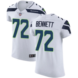 Nike Seahawks #72 Michael Bennett White Mens Stitched NFL Vapor Untouchable Elite Jersey