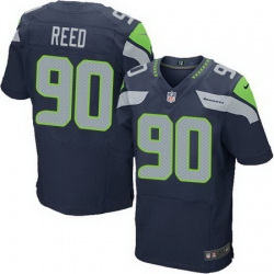 Nike Seahawks #90 Jarran Reed Steel Blue Team Color Men Stitched NFL Elite Jersey