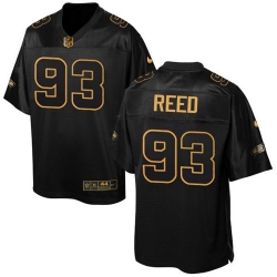 Nike Seahawks #93 Jarran Reed Black Mens Stitched NFL Elite Pro Line Gold Collection Jersey