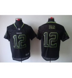 Nike Seattle Seahawks 12 Fan Black Elite Lights Out NFL Jersey