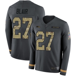 Seahawks 27 Marquise Blair Anthracite Salute to Service Men Stitched Football Limited Therma Long Sleeve Jersey