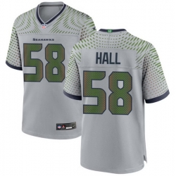 Seattle Seahawks 58 Derick Hall Grey 2025 F U S E Rivalries Vapor Untouchable Limited Stitched Football Jersey