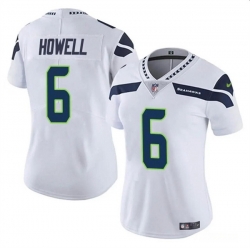 Women Seattle Seahawks 6 Sam Howell White Vapor Limited Stitched Football Jersey