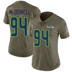 Womens Nike Seahawks #94 Malik McDowell Olive  Stitched NFL Limited 2017 Salute to Service Jersey Womens Nike Seahawks #94 Malik McDowell Olive  Stitched NFL Limited 2017 Salute to Service Jersey