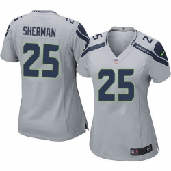 Womens Nike Seattle Seahawks 25 Richard Sherman Game Grey Alternate NFL Jersey Womens Nike Seattle Seahawks 25 Richard Sherman Game Grey Alternate NFL Jersey