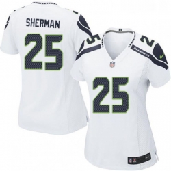 Womens Nike Seattle Seahawks 25 Richard Sherman Game White NFL Jersey Womens Nike Seattle Seahawks 25 Richard Sherman Game White NFL Jersey
