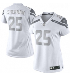 Womens Nike Seattle Seahawks 25 Richard Sherman Limited White Platinum NFL Jersey