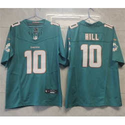 Men Miami Dolphins 10 Tyreek Hill Aqua 2023 F U S E Vapor Limited Stitched Football Jersey