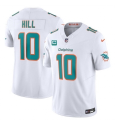 Men Miami Dolphins 10 Tyreek Hill White F U S E With 3 Star C Patch Vapor Limited Stitched Football Jersey