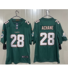 Men Miami Dolphins  28 DeVon Achane Aqua 2026 Vapor Limited Stitched Football Jersey
