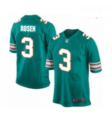 Mens Miami Dolphins 3 Josh Rosen Game Aqua Green Alternate Football Jersey