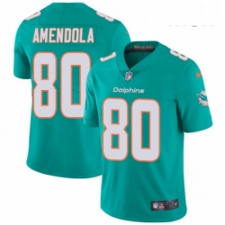 Mens Nike Miami Dolphins 80 Danny Amendola Aqua Green Team Color Vapor Untouchable Limited Player NFL Jersey