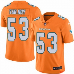 Nike Dolphins 53 Kyle Van Noy Orange Men Stitched NFL Limited Rush Jersey