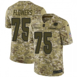 Nike Dolphins 75 Ereck Flowers Camo Men Stitched NFL Limited 2018 Salute To Service Jersey