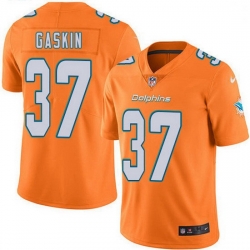 Nike Miami Dolphins 37 Myles Gaskin Orange Men Stitched NFL Limited Rush Jersey