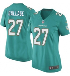 Kalen Ballage Miami Dolphins Women Vapor Limited Team Color Nike Jersey Aqua