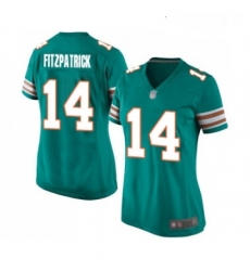 Womens Miami Dolphins 14 Ryan Fitzpatrick Game Aqua Green Alternate Football Jersey