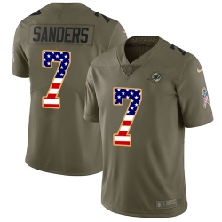 7 Limited Jason Sanders OliveUSA Flag Nike NFL Youth Jersey Miami Dolphins 2017 Salute to Service