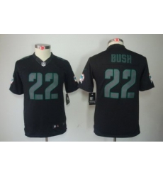 Youth Nike Miami Dolphins 22# Reggie Bush Black Impact Limited Jerseys