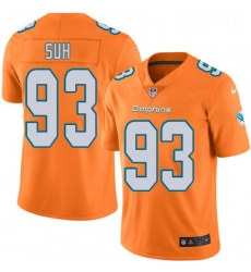 Youth Nike Miami Dolphins 93 Ndamukong Suh Limited Orange Rush Vapor Untouchable NFL Jersey